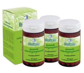 3 x ProBio 8 plus Kapseln - BioPräp - 90 Kapseln - 3 x 32 g